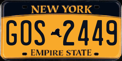 NY license plate GOS2449