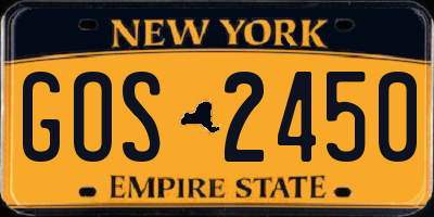NY license plate GOS2450