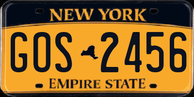 NY license plate GOS2456