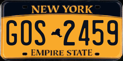 NY license plate GOS2459