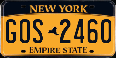 NY license plate GOS2460