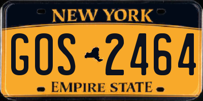NY license plate GOS2464