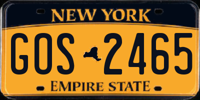 NY license plate GOS2465
