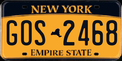 NY license plate GOS2468