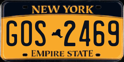 NY license plate GOS2469