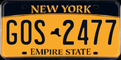 NY license plate GOS2477