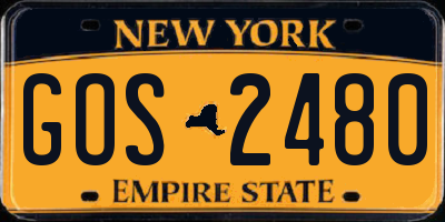 NY license plate GOS2480