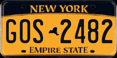 NY license plate GOS2482
