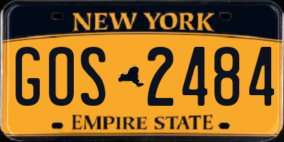 NY license plate GOS2484