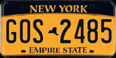 NY license plate GOS2485