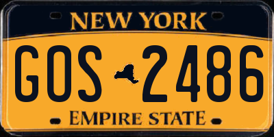 NY license plate GOS2486