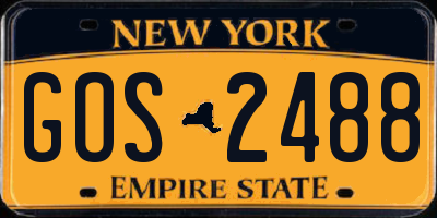 NY license plate GOS2488