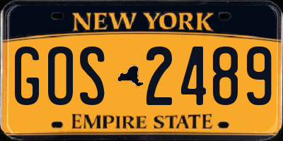 NY license plate GOS2489