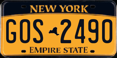 NY license plate GOS2490