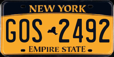 NY license plate GOS2492