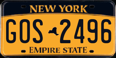 NY license plate GOS2496