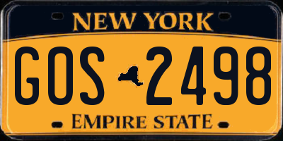 NY license plate GOS2498