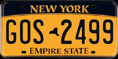 NY license plate GOS2499
