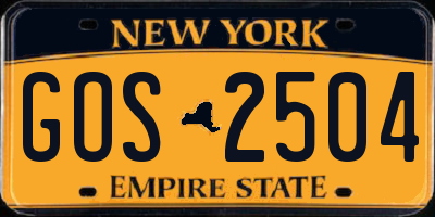 NY license plate GOS2504