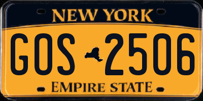 NY license plate GOS2506