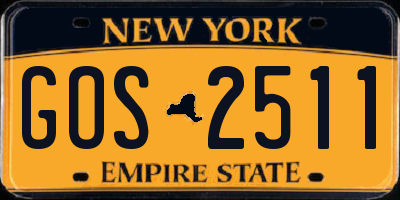 NY license plate GOS2511