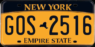 NY license plate GOS2516