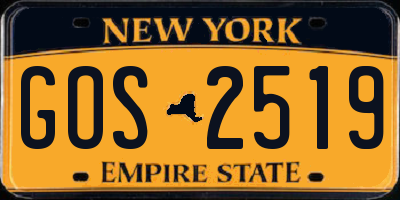NY license plate GOS2519