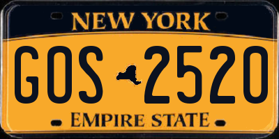 NY license plate GOS2520