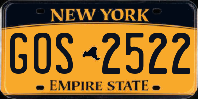NY license plate GOS2522