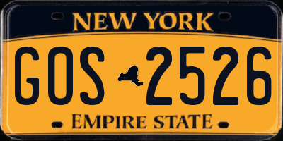 NY license plate GOS2526