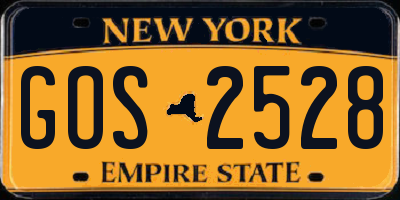 NY license plate GOS2528