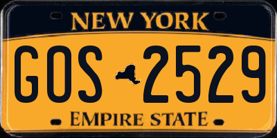 NY license plate GOS2529