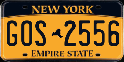 NY license plate GOS2556