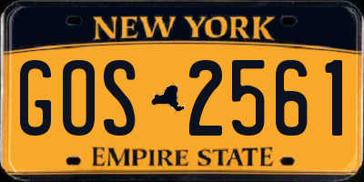 NY license plate GOS2561