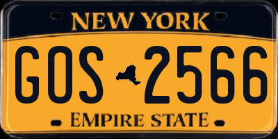 NY license plate GOS2566