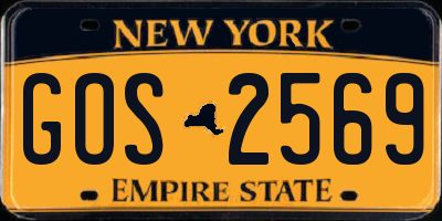 NY license plate GOS2569