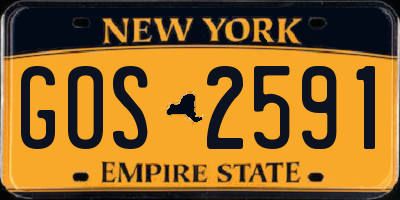 NY license plate GOS2591