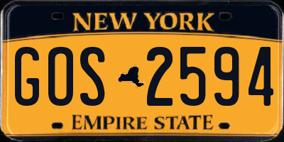 NY license plate GOS2594