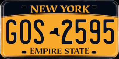 NY license plate GOS2595