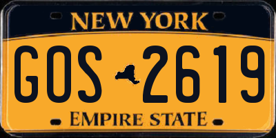 NY license plate GOS2619