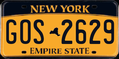NY license plate GOS2629