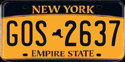 NY license plate GOS2637