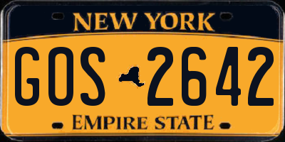 NY license plate GOS2642