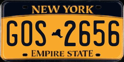 NY license plate GOS2656