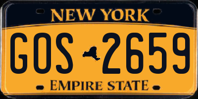 NY license plate GOS2659