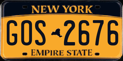 NY license plate GOS2676