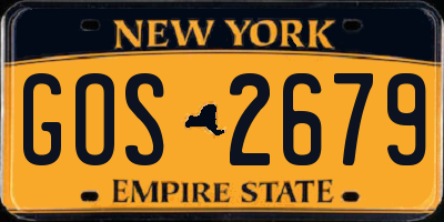 NY license plate GOS2679