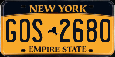 NY license plate GOS2680