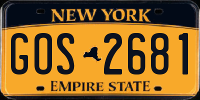 NY license plate GOS2681