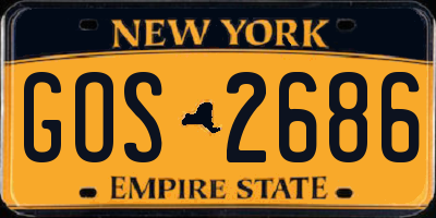 NY license plate GOS2686